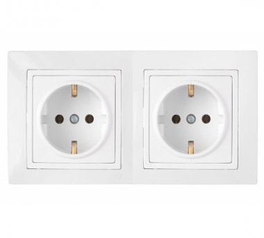 Фотография товара 'Bylectrica Розетка 2-местная СУ с заземляющим контактом на шинах, серия УЮТ, РС16-753'