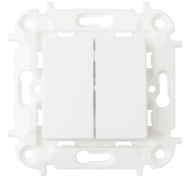 Фотография товара 'Bylectrica Механизм 2-клавишного выключателя скрытая установка 10А с подсветкой, серия МАСТЕР, С510-3008'