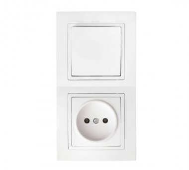 Фотография товара 'Bylectrica Блок 1 выключатель + розетка скрытой установки, серия УЮТ, В-РЦ-726'