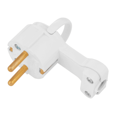 Фотография товара 'Bylectrica Вилка угловая плоская с кольцом с заземляющим контактом 16А, В16-061'