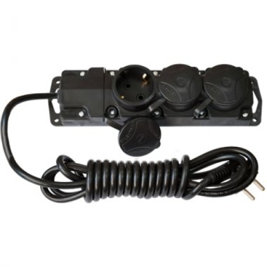 Фотография товара 'Bylectrica Удлинитель 3-местный с заземляющим контактом каучук IP 44, У16-382 3.5м'