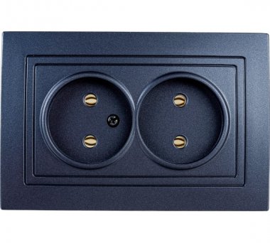 Фотография товара 'Bylectrica Розетка 2-местная СУ, серия УЮТ, РС16-343 графит'