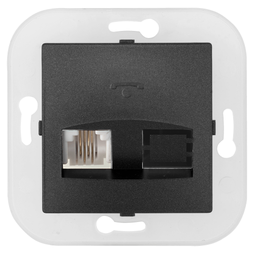 Фотография товара 'Bylectrica Механизм телефонной розетки 2-местной, серия УЮТ, ТР4-057 графит'