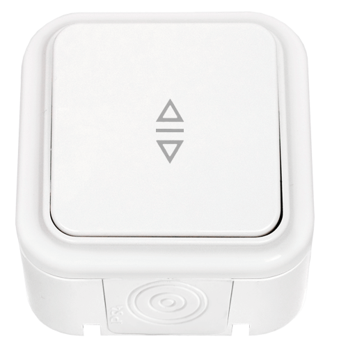 Фотография товара 'Bylectrica Выключатель 1-клавишный ОУ для управления с двух и более мест IP54, серия ПРАЛЕСКА АКВА, А6/2 10-872'