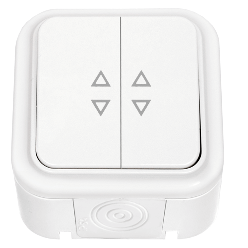 Фотография товара 'Bylectrica Выключатель 2-клавишный ОУ проходной IP54, серия ПРАЛЕСКА АКВА, А(6+6) 10-873'