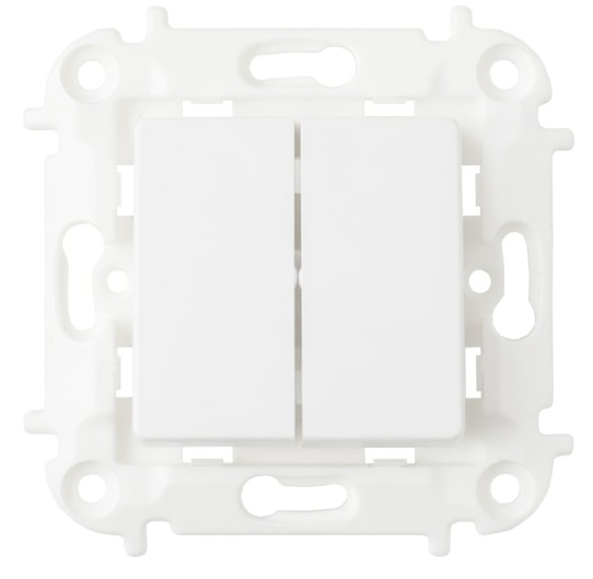 Фотография товара 'Bylectrica Механизм 2-клавишного выключателя скрытая установка 10А с подсветкой, серия МАСТЕР, С510-3008'