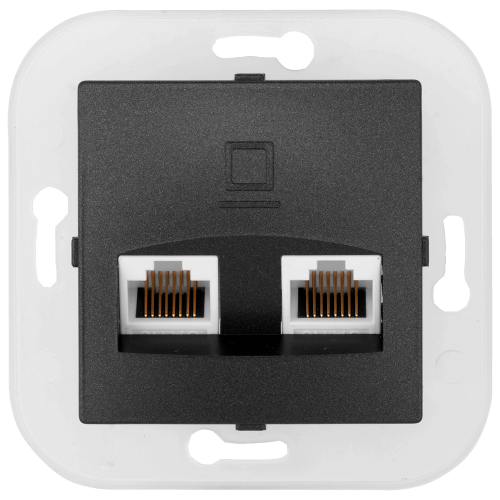 Фотография товара 'Bylectrica Механизм компьютерной розетки 2-местной, серия УЮТ, РК216-011 графит'