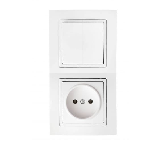 Фотография товара 'Bylectrica Блок 2 выключателя + розетка СУ, серия УЮТ, 2В-РЦ-727'