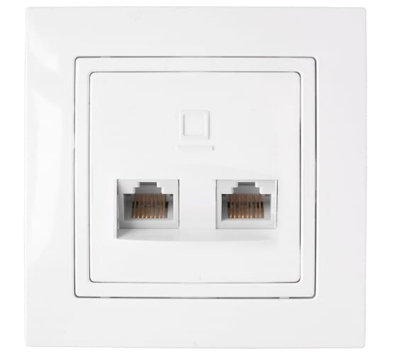 Фотография товара 'Bylectrica Розетка компьютерная 2-местная, серия УЮТ, РК216-010'