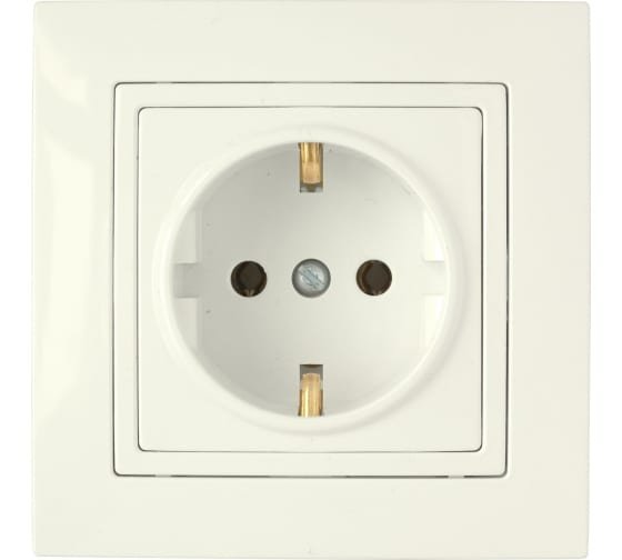 Фотография товара 'Bylectrica Розетка 1-местная, скрытая установка, с заземляющим контактом, серия УЮТ, РС16-339 бежевый'